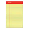Perforated Ruled Writing Pads, Narrow Rule, Red Headband, 50 Canary-Yellow 5 x 8 Sheets, Dozen