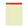 Perforated Ruled Writing Pads, Wide/Legal Rule, Red Headband, 50 Canary-Yellow 8.5 x 11.75 Sheets, Dozen