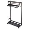 Single-Sided Rack w/Two Shelves, 12 Hangers, Steel, 36" Wide, Black