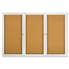 Enclosed Bulletin Board, Natural Cork/Fiberboard, 72 x 48, Silver Aluminum Frame