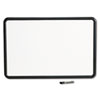 Contour Dry-Erase Board, Melamine, 36 x 24, White Surface, Black Frame