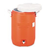 Insulated Water Cooler, 5 Gal, Orange, 10"Dia x 19 1/2"H, Polyethylene