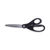Stainless Steel Office Scissors, 8" Long, 3.75" Cut Length, Black Straight Handle