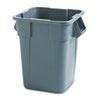 Brute Container, Square, Polyethylene, 40gal, Gray