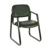 Cava Collection Sled Base Guest Chair, Black Vinyl