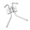 Metal Wall Rack, Two Ball-Tipped Double-Hooks, 6-1/2w x 3d x 7h, Chrome