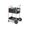 Scoot Mail Cart, One-Shelf, 22w x 27d x 40-1/2h, Black/Silver