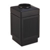 Canmeleon Top-Open Receptacle, Square, Polyethylene, 38gal, Textured Black