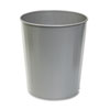Round Wastebasket, Steel, 23.5qt, Charcoal