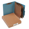 Pressboard 25-Pt. Classification Folders, Letter, Six-Section, Sky Blue, 10/Box