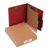 Pressboard 25-Pt. Classification Folder, Letter, Four-Section, Earth Red, 10/Box