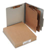 Pressboard 25-Pt. Classification Folders, Letter, Six-Section, Mist Gray, 10/Box