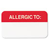 Medical Labels for Allergies, 7/8 x 1-1/2, White, 250/Roll