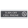 Century Series Office Sign,TURN OFF CELL PHONE, 9 x 3