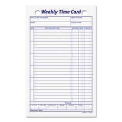 TOPS(TM) Weekly Employee Time Card