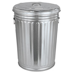 Magnolia Brush Galvanized Trash Can With Lid