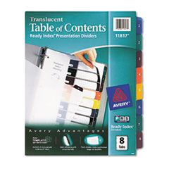 Avery(R) Ready Index(R) Customizable Table of Contents Plastic Dividers