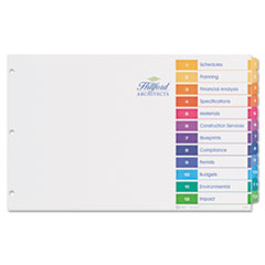 Avery(R) 11 x 17 Ready Index(R) Customizable Table of Contents Multicolor Tabs