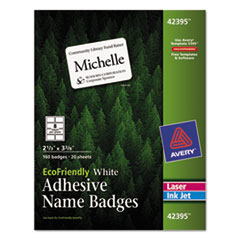 Avery(R) EcoFriendly Adhesive Name Badge Labels