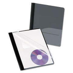 Oxford(TM) Clear Front Report Cover with Pocket and CD Slot