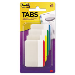Lined Tabs, 1/5-Cut, Assorted Colors, 2" Wide, 24/Pack