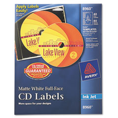 Avery(R) Inkjet Full Face CD Labels