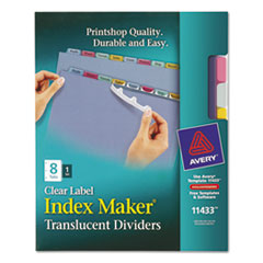 Avery(R) Index Maker(R) Print & Apply Clear Label Plastic Dividers