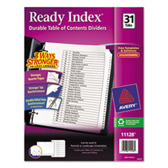 Avery(R) Ready Index(R) Customizable Table of Contents Black & White Dividers
