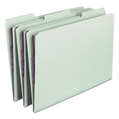 Recycled Pressboard Fastener Folders, 1/3-Cut Tabs, Two SafeSHIELD Fasteners, 1" Expansion, Legal Si