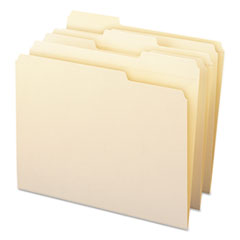 WaterShed Top Tab File Folders, 1/3-Cut Tabs: Assorted, Letter Size, 0.75" Expansion, Manila, 100/Bo