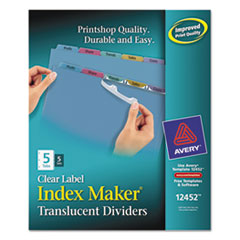 Avery(R) Index Maker(R) Print & Apply Clear Label Plastic Dividers