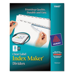 Avery(R) Index Maker(R) Print & Apply Clear Label Dividers with White Tabs