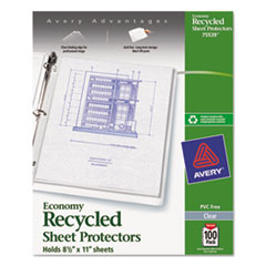 Avery(R) Recycled Economy Weight Clear and Semi Clear Sheet Protector