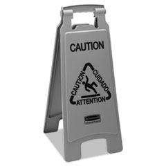 Rubbermaid(R) Commercial Executive 2-Sided Multi-Lingual Caution Sign