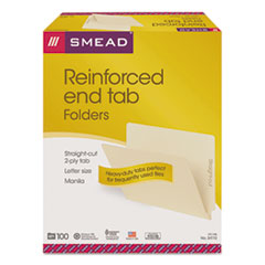 Heavyweight Manila End Tab Folders, 9.5" High Front, Straight Tabs, Letter Size, 0.75" Expansion, Ma