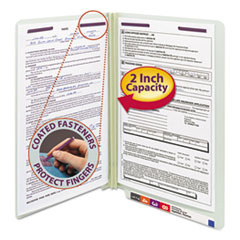 End Tab Pressboard Classification Folders, Two SafeSHIELD Coated Fasteners, 2" Expansion, Legal Size