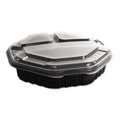 Dart(R) OctaView(R) Hinged-Lid Hot Food Containers
