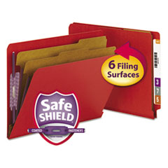 Smead(R) End Tab Colored Pressboard Classification Folders with SafeSHIELD(R) Coated Fasteners