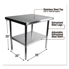 Alera(R) Stainless Steel Table