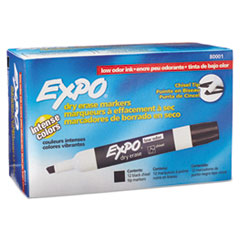 Low Odor Dry Erase Marker, Chisel Tip, Black, DZ