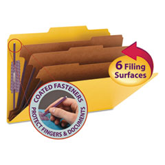 Smead(R) Eight-Section Colored Pressboard Top Tab Classification Folders with SafeSHIELD(R) Coated Fasteners