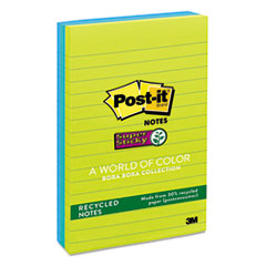 Post-it(R) Notes Super Sticky Recycled Notes in Bora Bora Colors