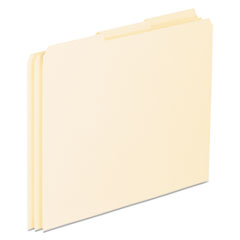 Blank Top Tab File Guides, 1/3-Cut Top Tab, Blank, 8.5 x 11, Manila, 100/Box