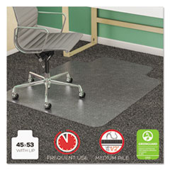 deflecto(R) SuperMat Frequent Use Chair Mat for Medium Pile Carpeting