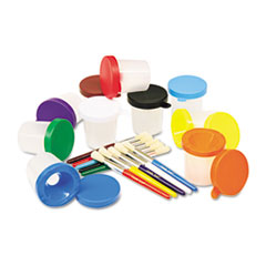 Creativity Street(R) No-Spill Paint Cups and Brushes Pack