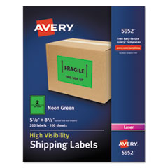 Avery(R) Neon Shipping Labels