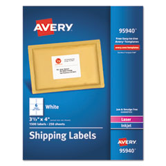 Avery(R) White Shipping Labels-Bulk Packs