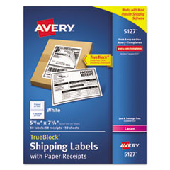 Avery(R) Shipping Labels with Paper Receipt & TrueBlock(R) Technology