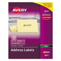 Avery(R) Matte Clear Easy Peel(R) Copier Address Labels