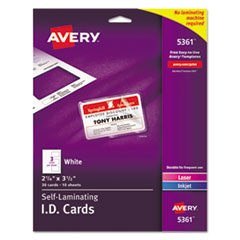 Avery(R) Self-Laminating ID Cards